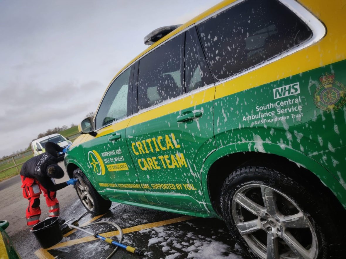 Crew car wash Hampshire and Isle of Wight Air Ambulance